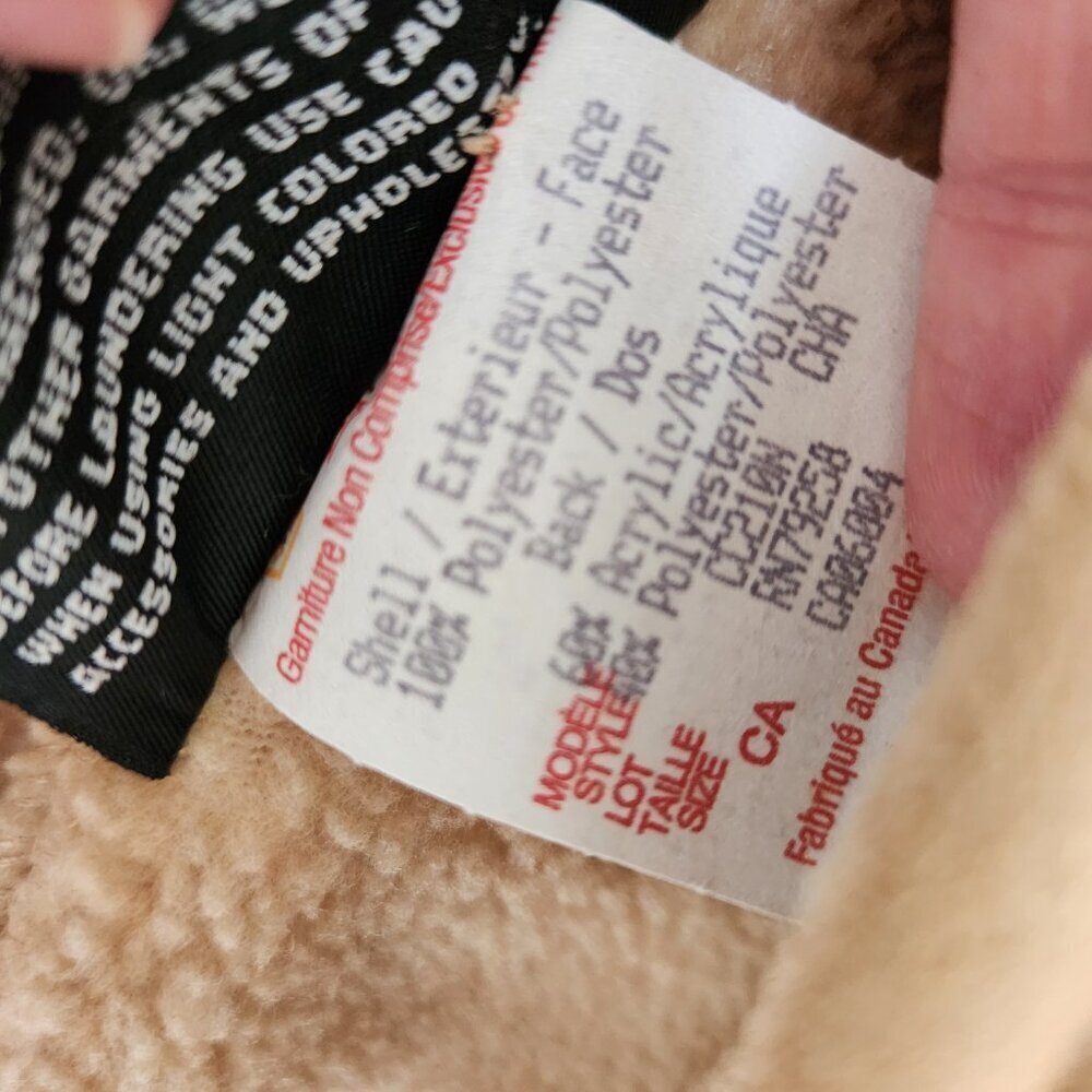 County Clothing Company Faux Suede Short Waist Jacket Coat Sherpa Lined Large  - - Picture 8 of 10